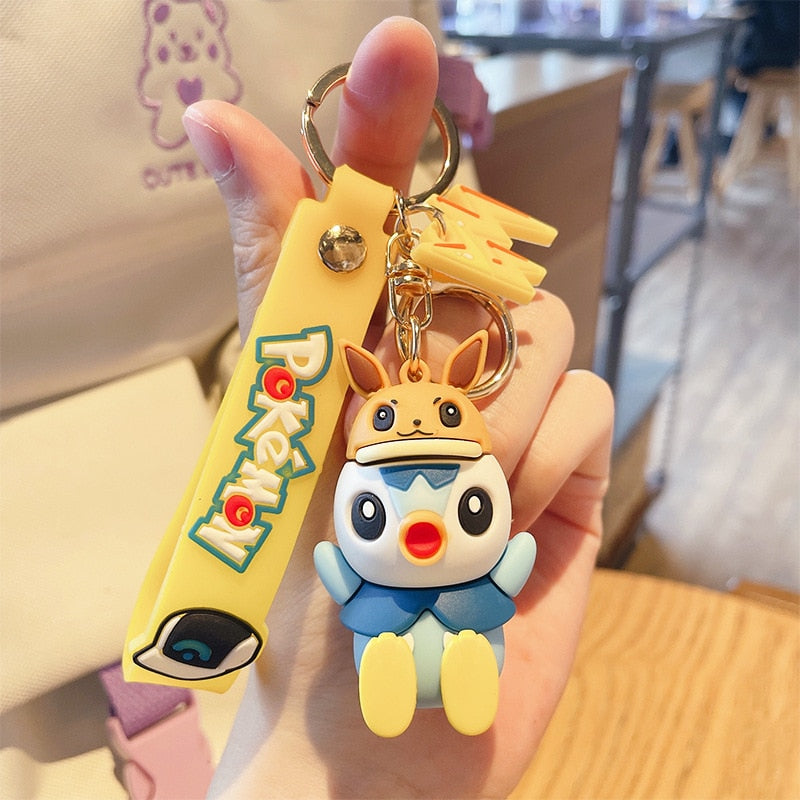 Pokemon 'Piplup | Eevee Cap' Keyring PVC Keychain