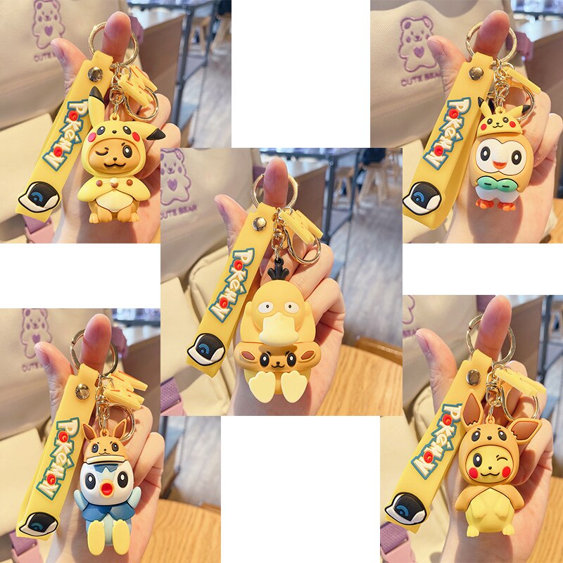 Pokemon 'Piplup | Eevee Cap' Keyring PVC Keychain