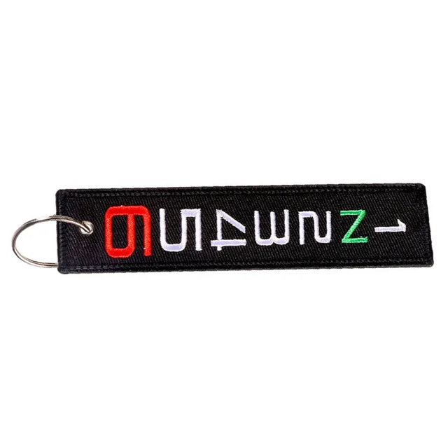 Aviation 'Countdown' Embroidered Keyring Keychain