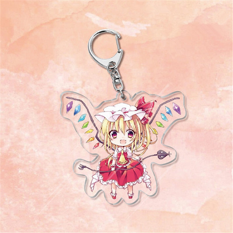 Touhou Project 'Pink | Flandre Scarelet | Crystal Wings' Keyring Plastic Keychain