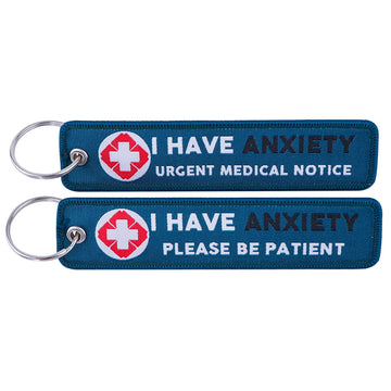 I Have Anxiety Please Be Patient Embroidered Keyring Keychain
