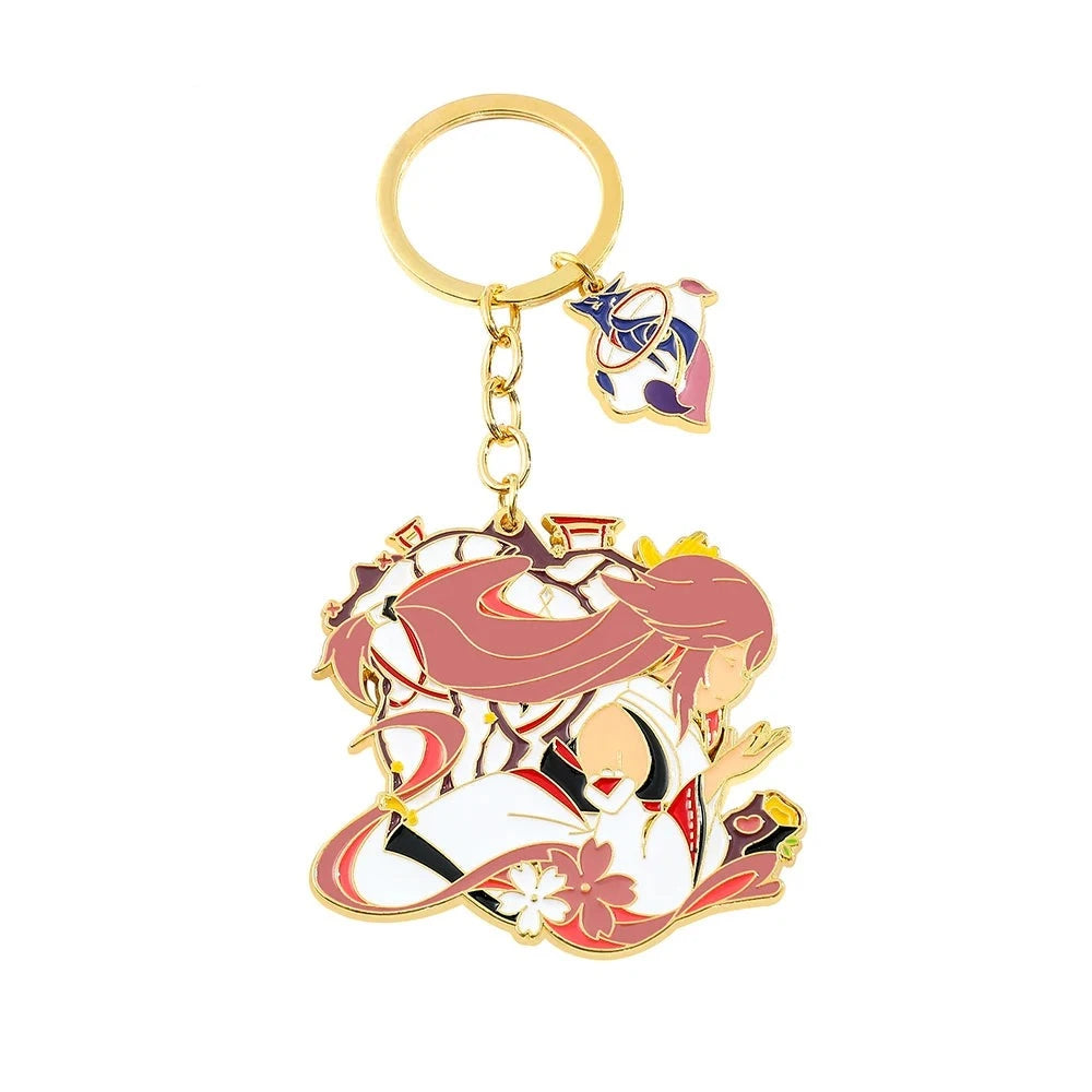 Genshin Impact 'Yae Miko' Enamel Keyring Keychain
