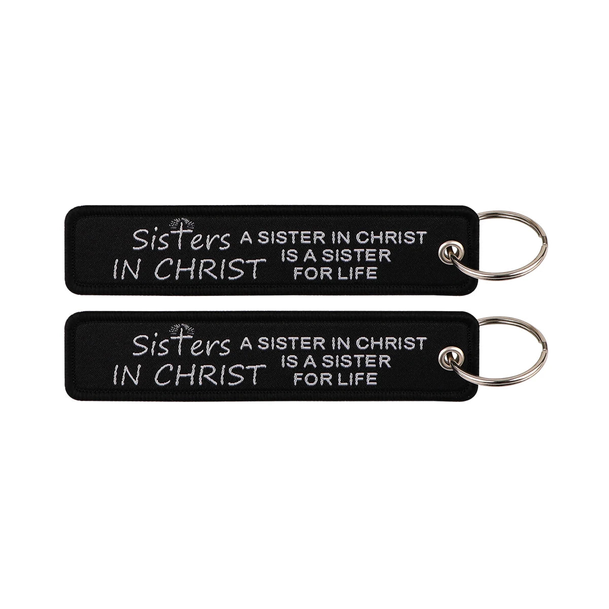 Sisters in Christ are sisters for life Embroidered Keyring Keychain