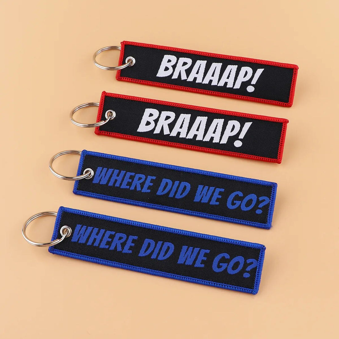 Where Did We Go? Embroidered Metal Keychain