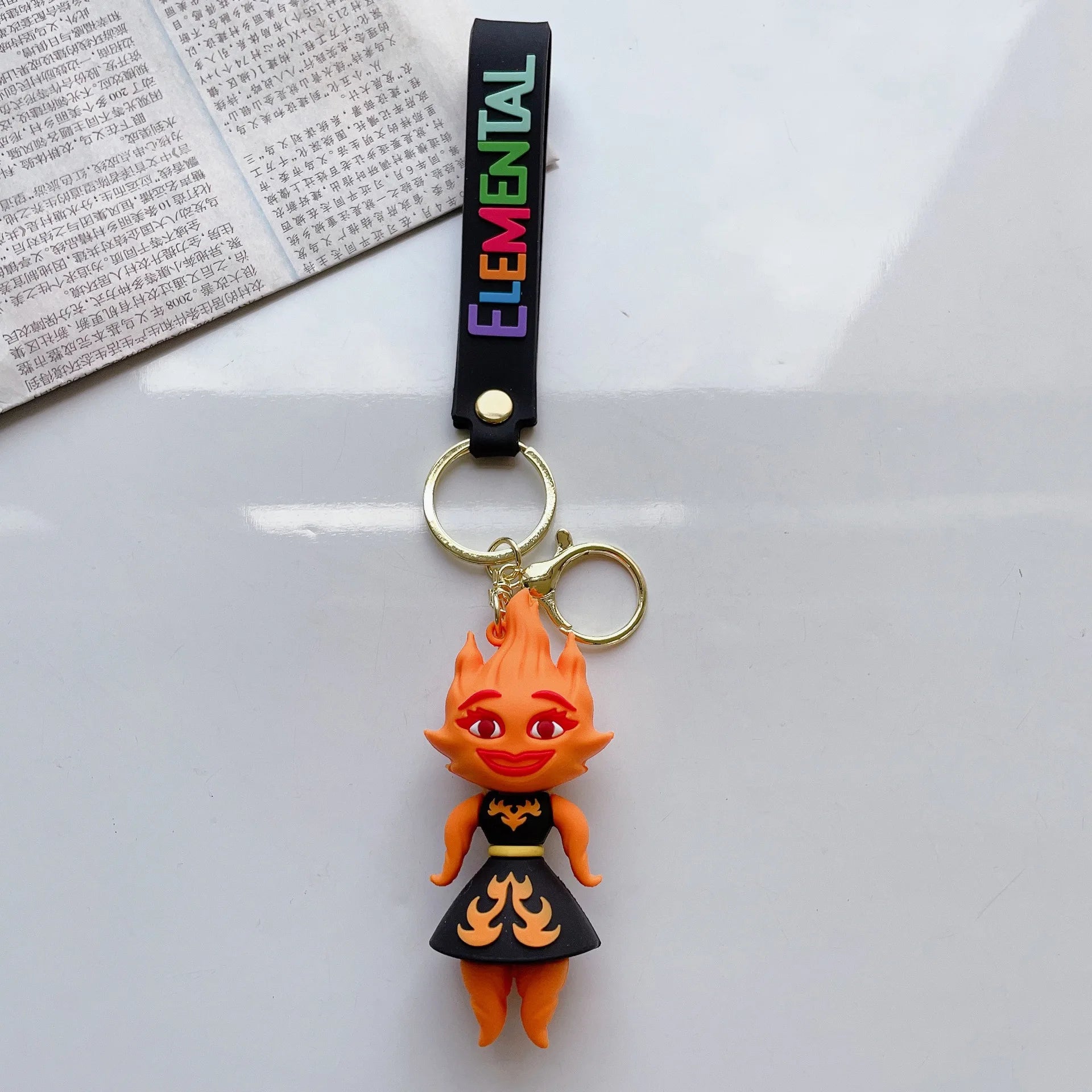 Elemental 'Ember Lumen' Keyring Silicone Keychain