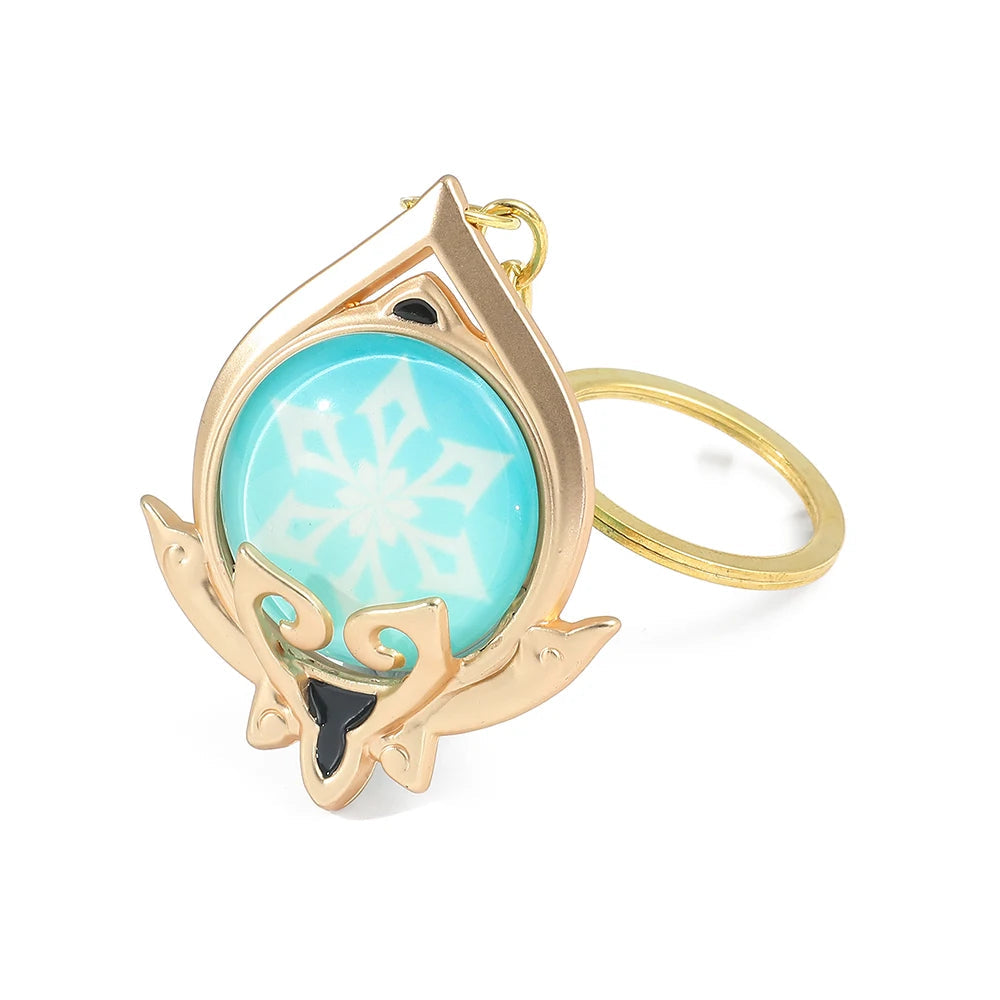 Genshin Impact 'Inazuma Cryo Vision' Keyring Metal Keychain
