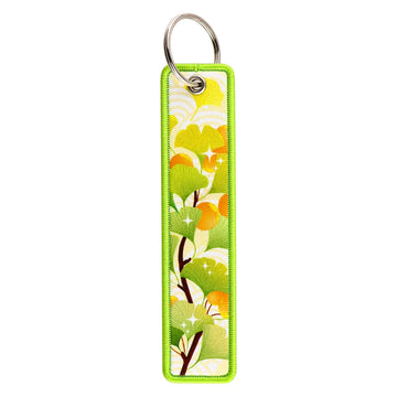 Flowers 'Ginkgo Leaf' Embroidered Metal Keychain