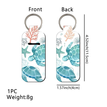 Art of Sea Turtles Lipstick Holder Keychain