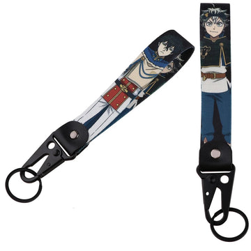 Black Clover 'Yuno & Asta' Wrist Lanyard Keychain with Keyring Clip
