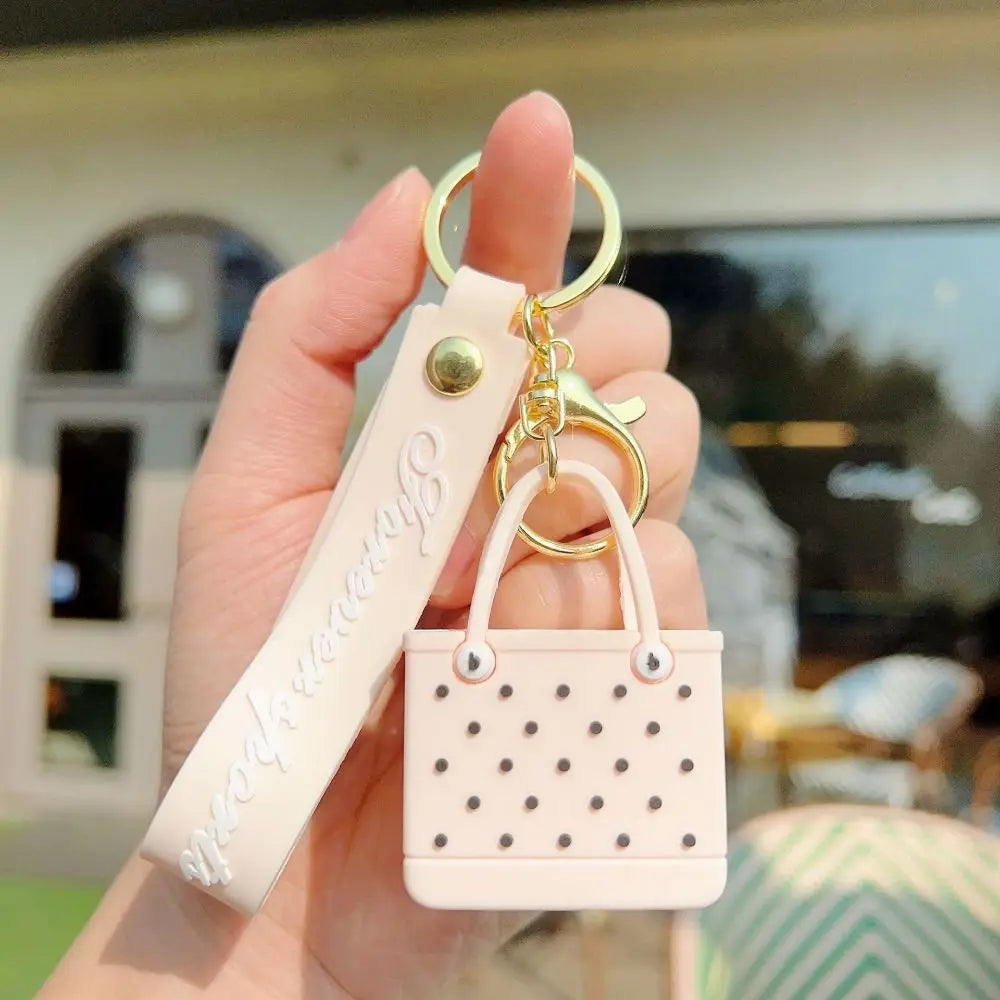 'Baby Pink | Cute Bag' Keyring Silicone Keychain