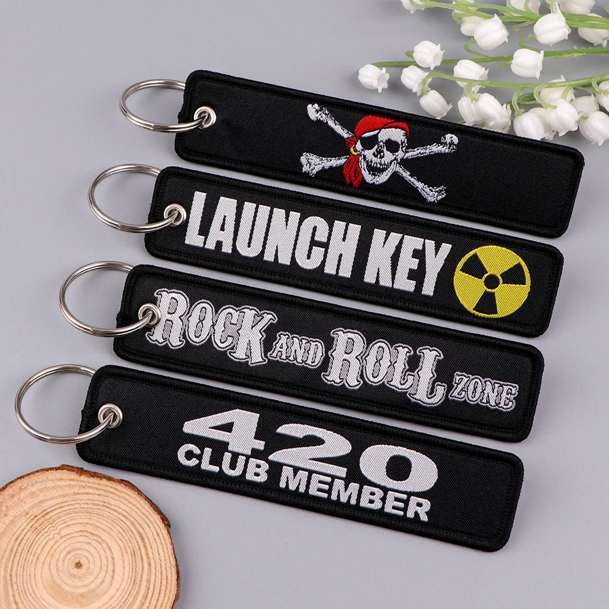 Rock and Roll Zone Embroidered Keyring Keychain