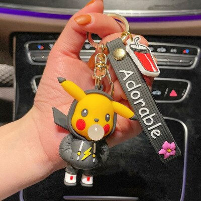 Pokemon 'Pikachu | Black Hoodie' Keyring PVC Keychain
