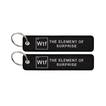 Wtf the Element of Surprise Embroidered Keyring Keychain