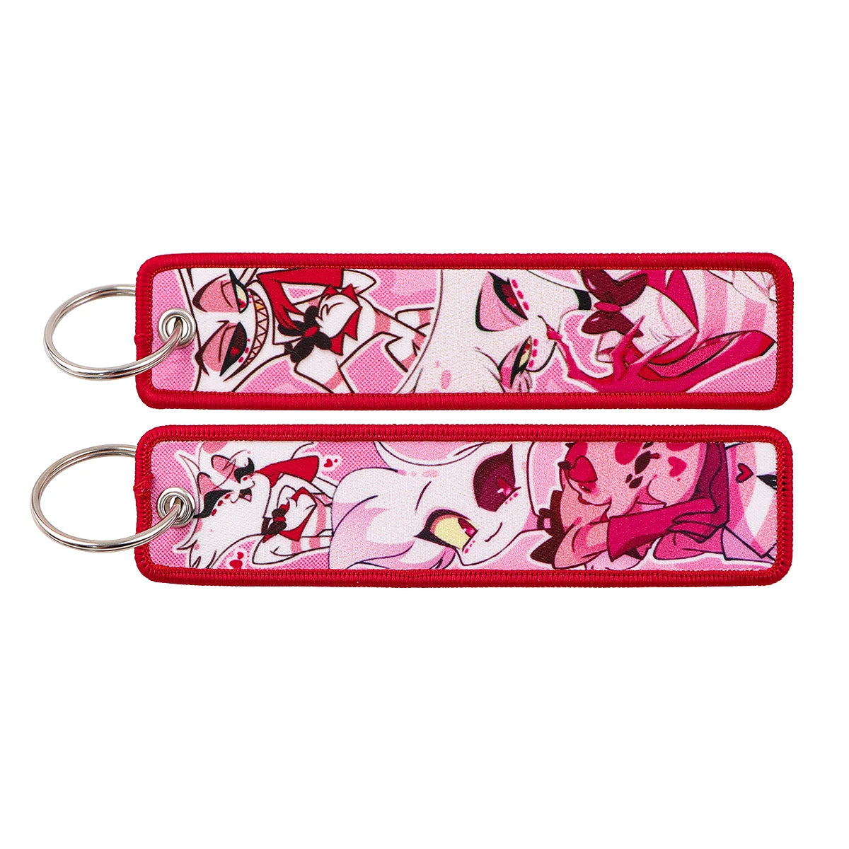Hazbin Hotel ’Angel Dust' Embroidered Keyring Keychain