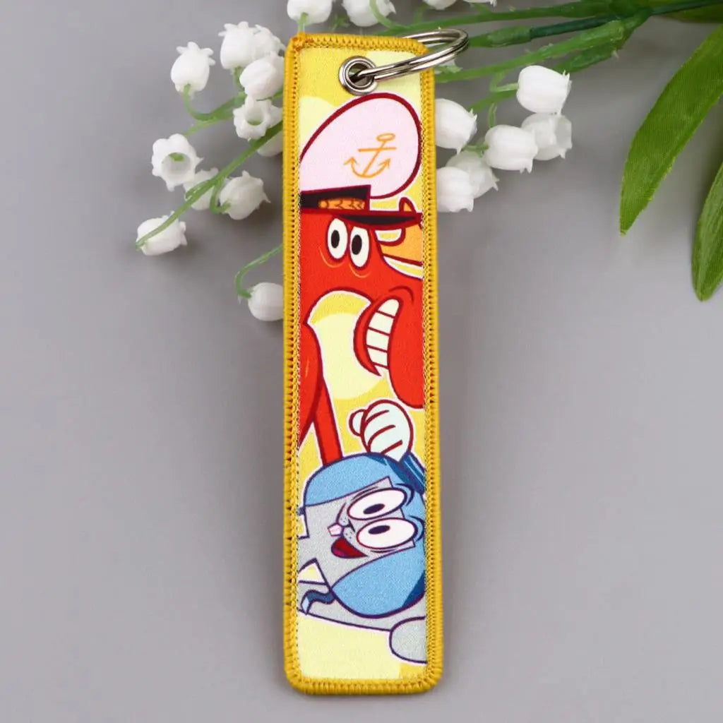 Mulan 'Mushu and Cri-Kee' Embroidered Keyring Keychain