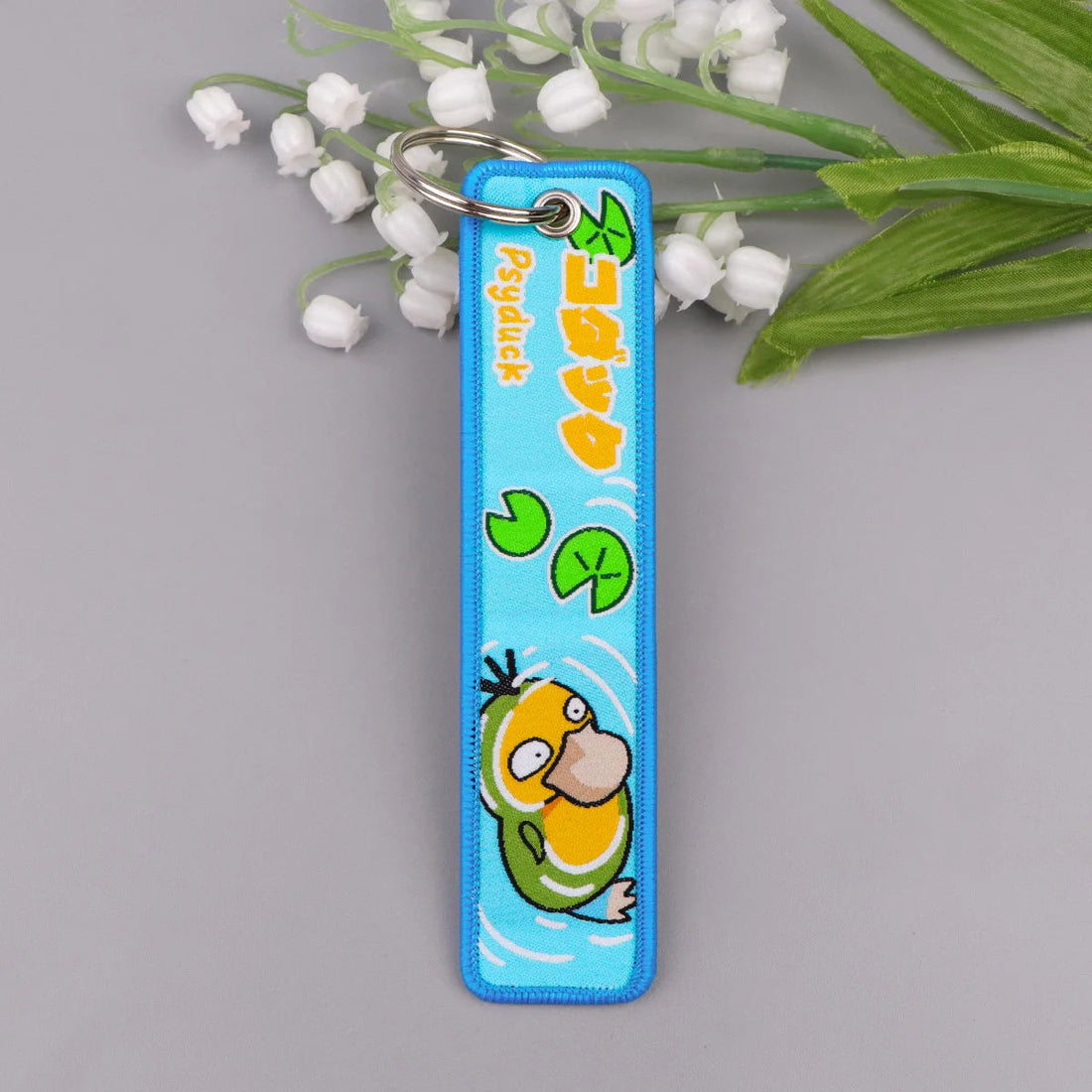Pokemon 'Kawaii Psyduck' Embroidered Keyring Keychain