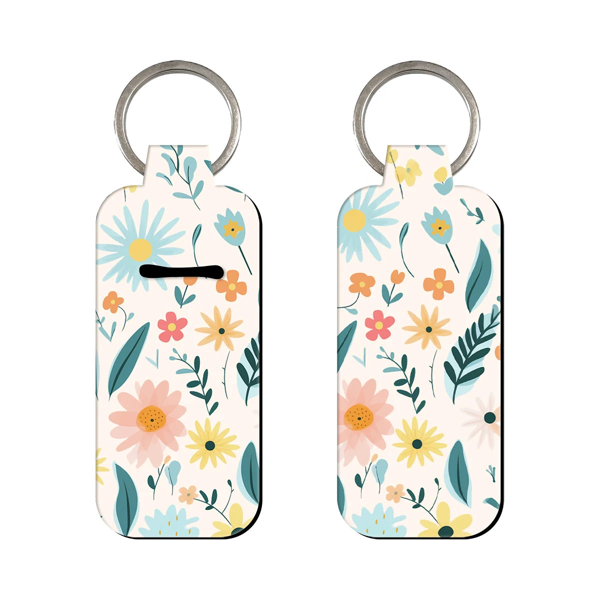 Nature's Pastel Flowers Lipstick Holder Keychain