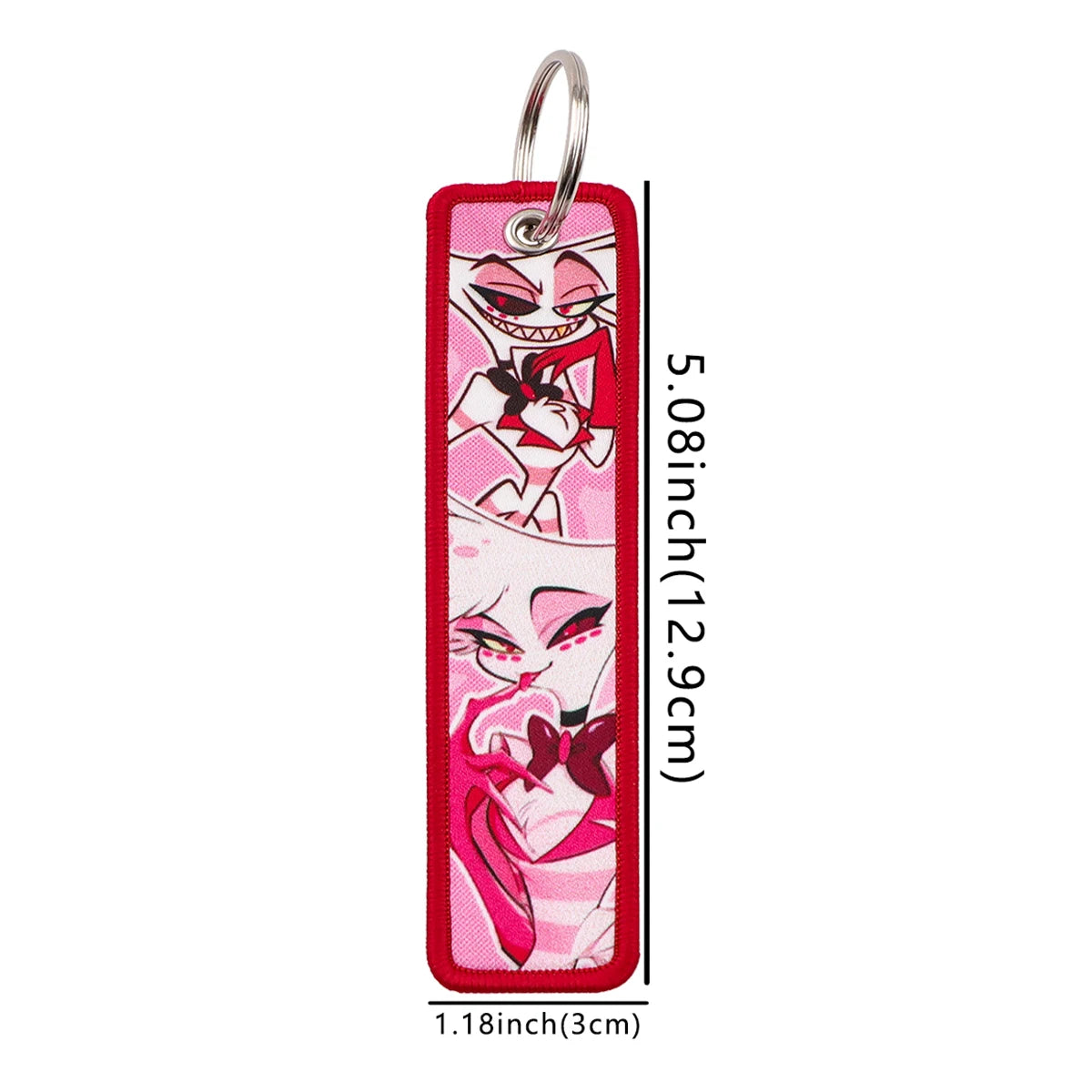 Hazbin Hotel ’Angel Dust' Embroidered Keyring Keychain