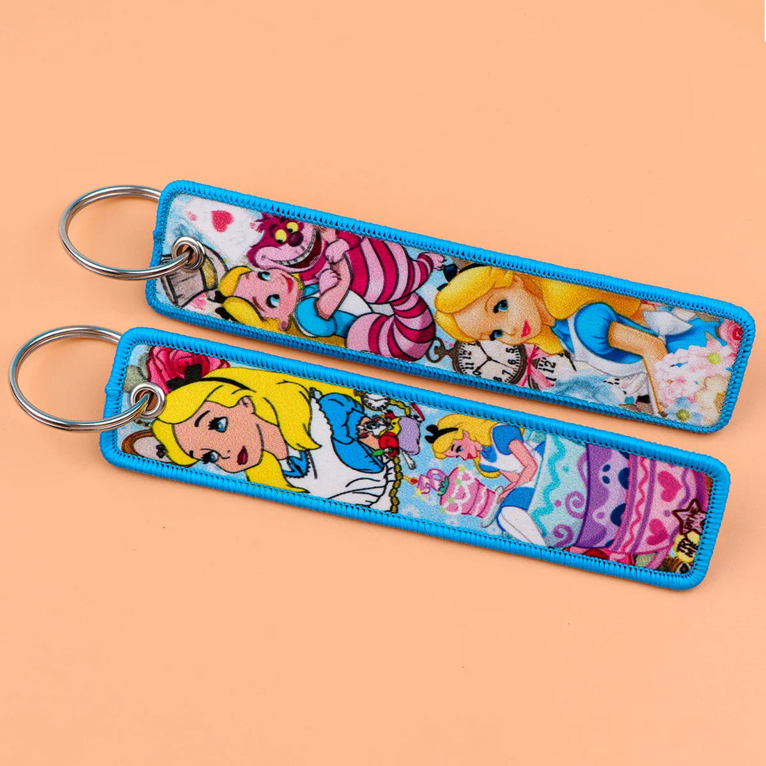 Alice in Wonderland ‘Chesire & Alice Tea Time’ Embroidered Keychain