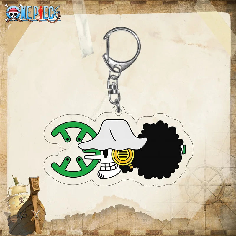 One Piece Flag of Brook Logo Acrylic Keyring Keychain