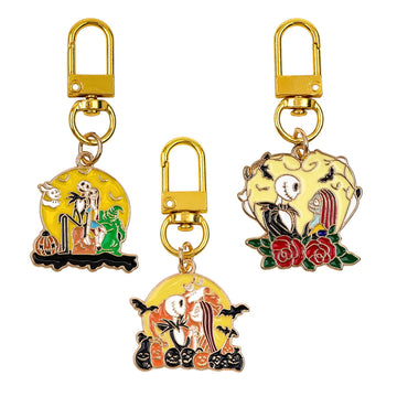 The Nightmare Before Christmas Set of 3 Jack and Sally Enamel Keychain