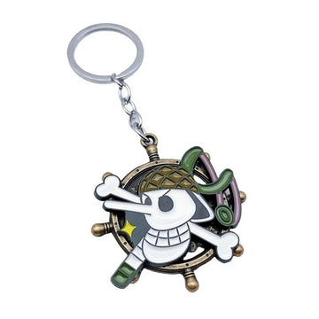One Piece Usopp Rotatable Skull Pirate Enamel Keychain