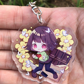 Undertale Sans 'Frisk | Flower' Keyring Plastic Keychain