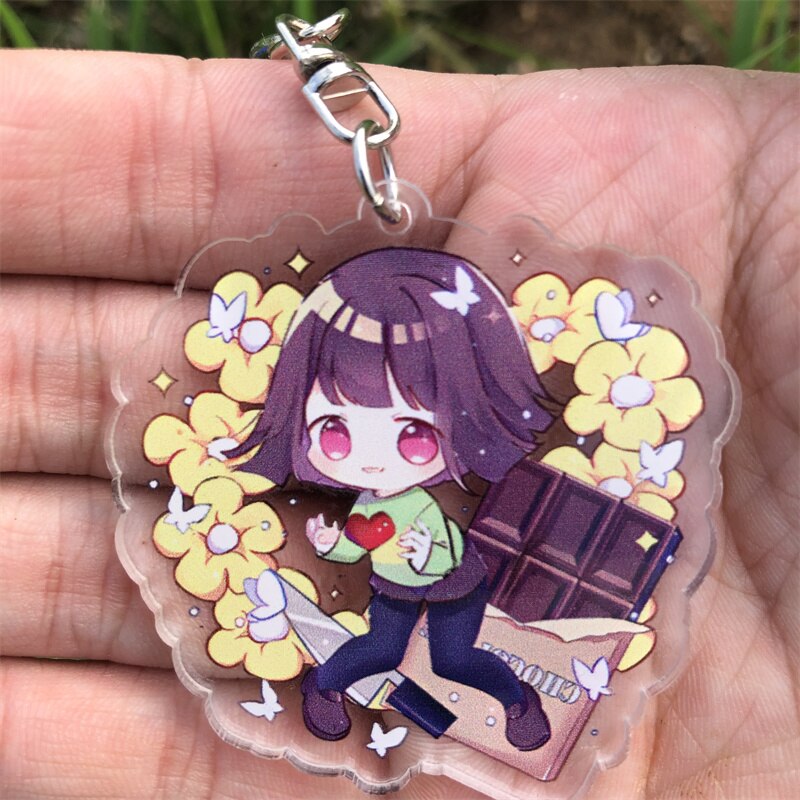 Undertale Sans 'Frisk | Flower' Keyring Plastic Keychain