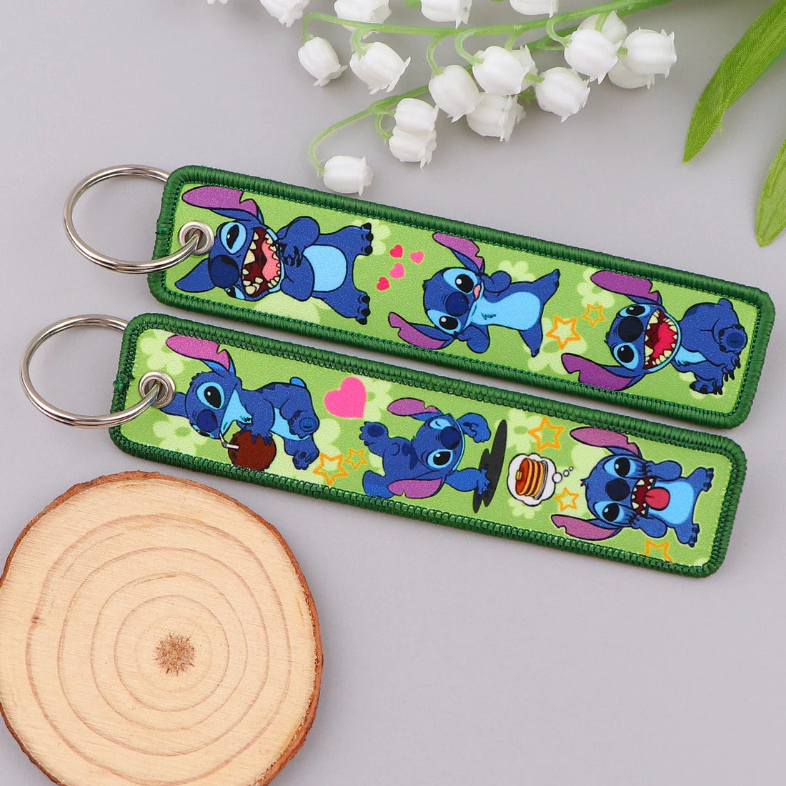 Lilo and Stitch ‘Hungry Stitch' Embroidered Keyring Keychain