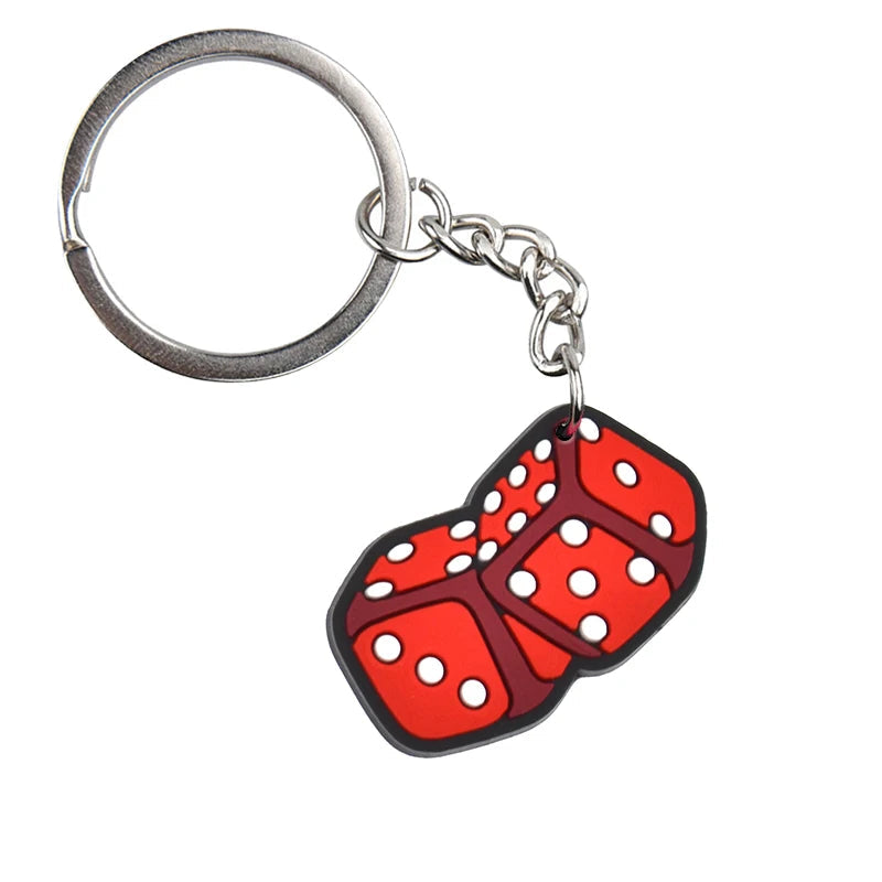 Casino 'Dice Cube' Keyring PVC Keychain