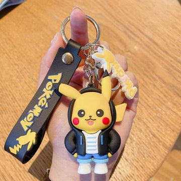 Pokemon 'Pikachu | Black Hoodie' Keyring PVC Keychain