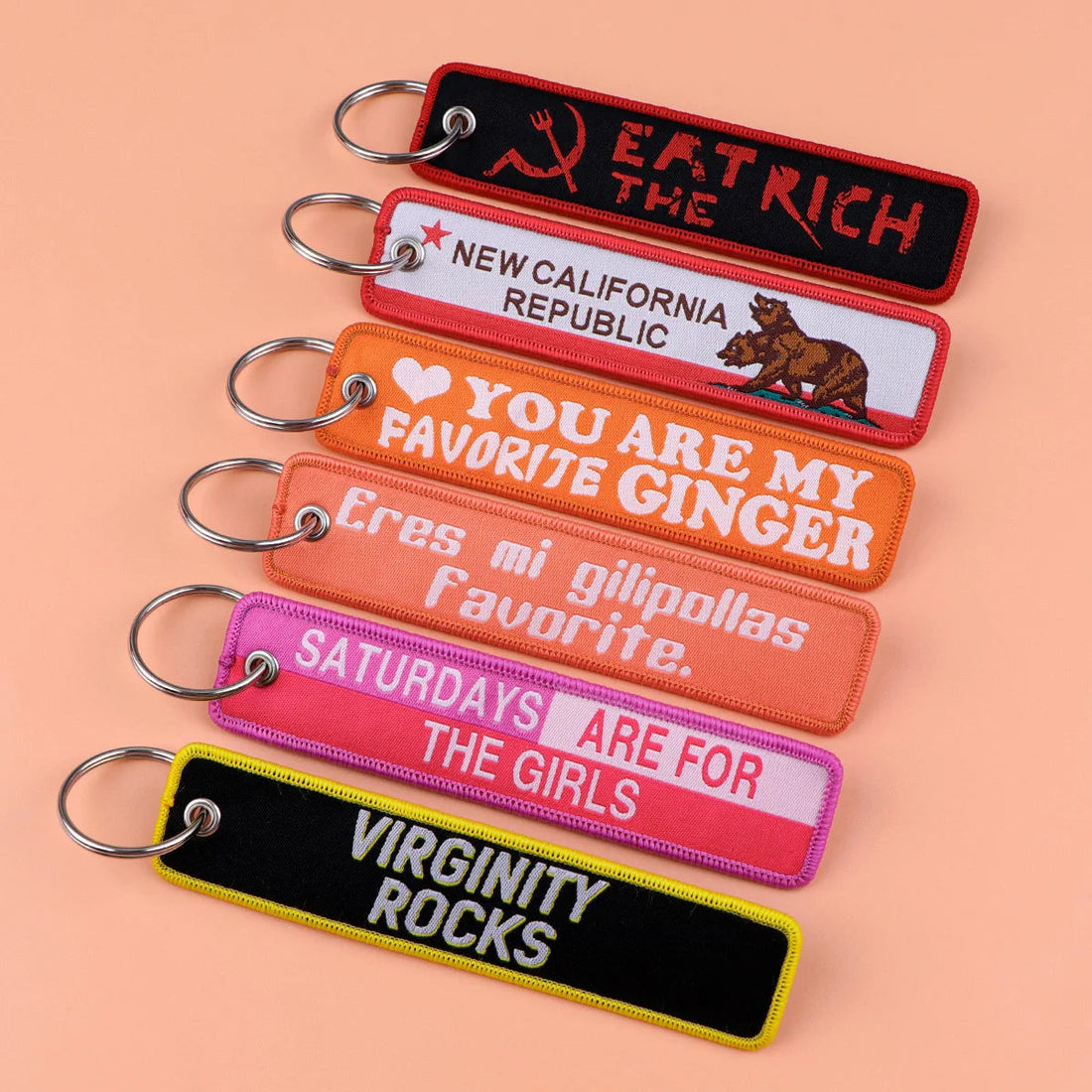 Virginity Rocks Embroidered Keyring Keychain