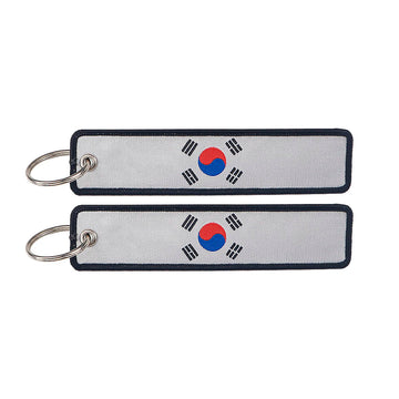 National Flag 'South Korea' Embroidered Keyring Keychain