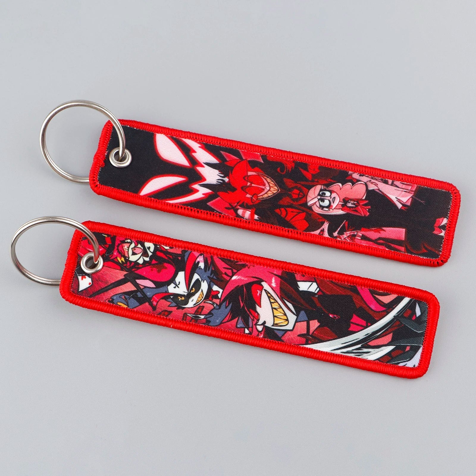 Hazbin Hotel ’Alastor and Charlie' Embroidered Keyring Keychain