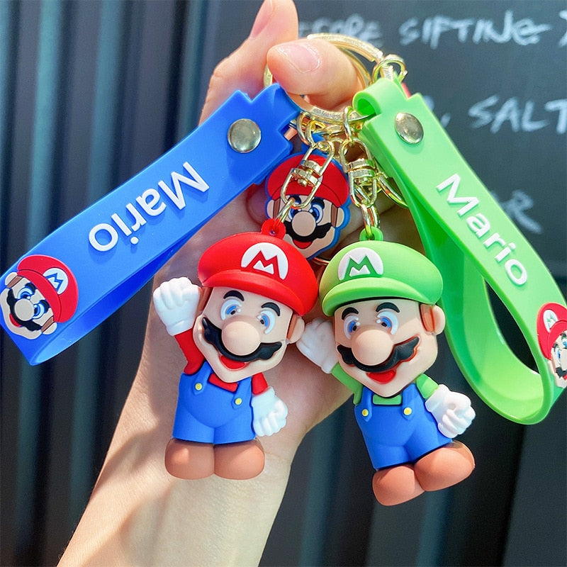 Super Mario 'Green Mario | Waving' Keyring Puppet Keychain