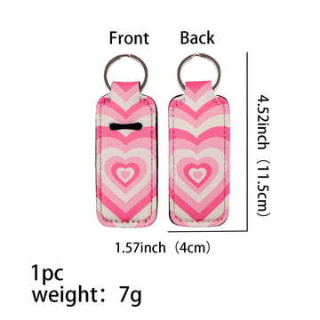 Pink Gradient Heart Lipstick Holder Keychain
