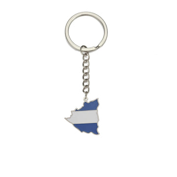 Flag Map 'Nicaragua' Keyring Metal Keychain