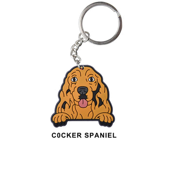 Dog 'Cocker Spaniel' Keyring Rubber Keychain