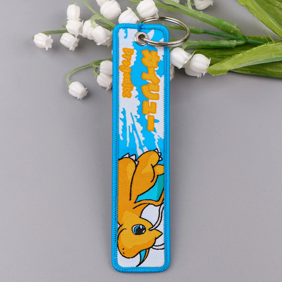 Pokemon 'Kawaii Dragonite' Embroidered Keyring Keychain