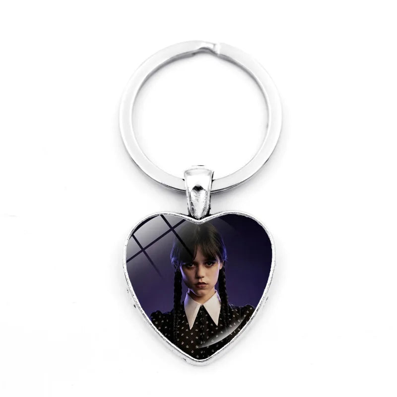Addams Family 'Wednesday' Keyring Metal Keychain
