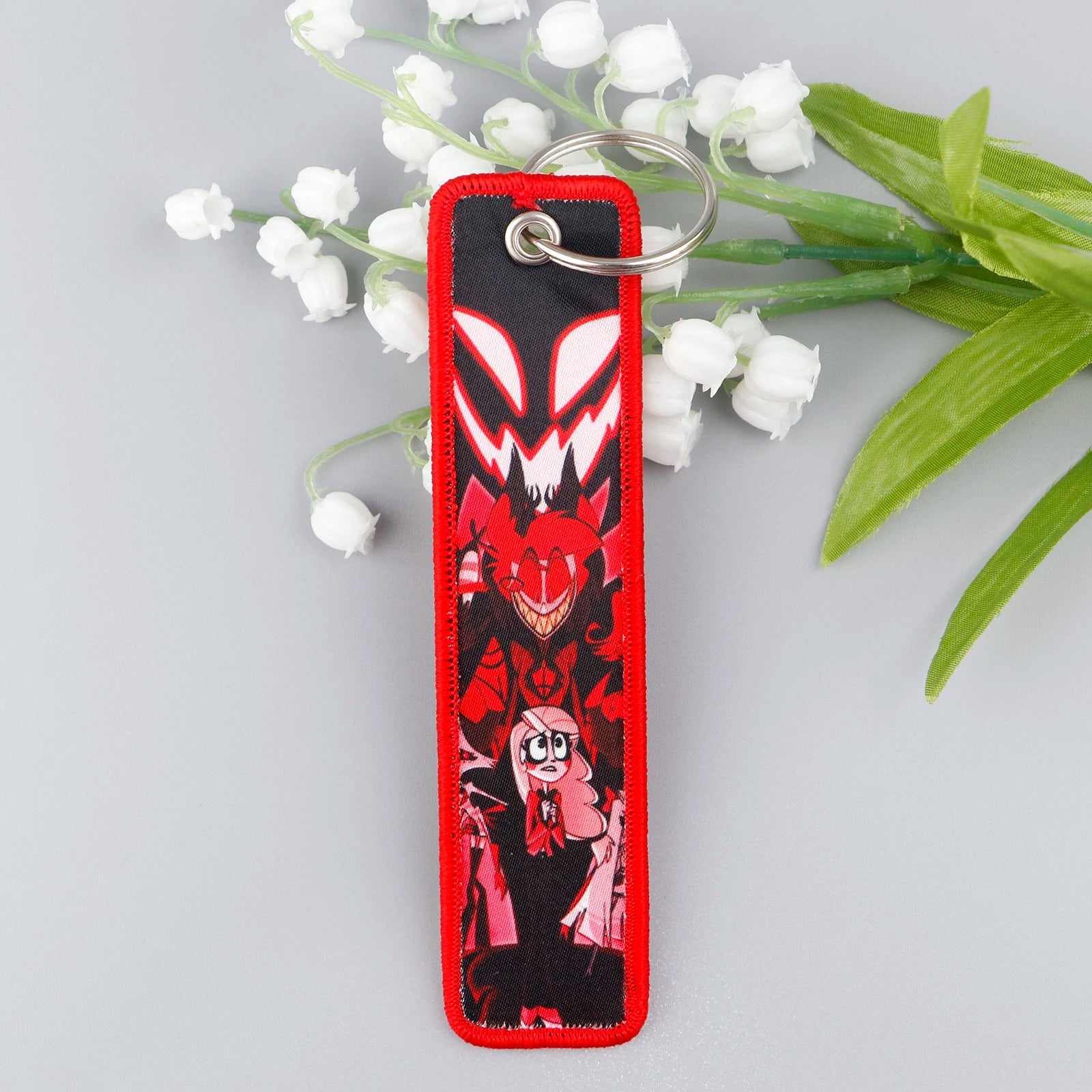 Hazbin Hotel ’Alastor and Charlie' Embroidered Keyring Keychain