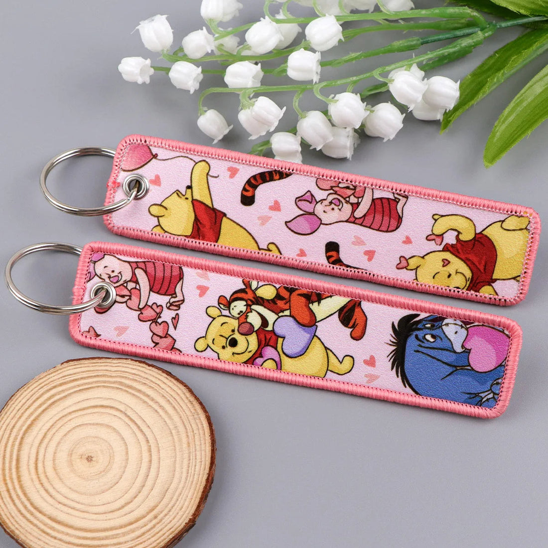 Winnie the Pooh and Friends Embroidered Keyring Keychain