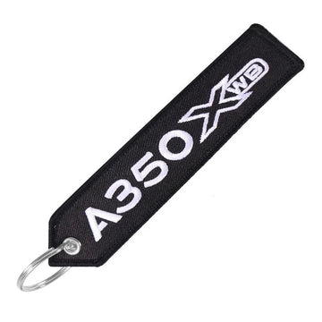 Airlines 'Airbus A350 XWB' Embroidered Metal Keychain