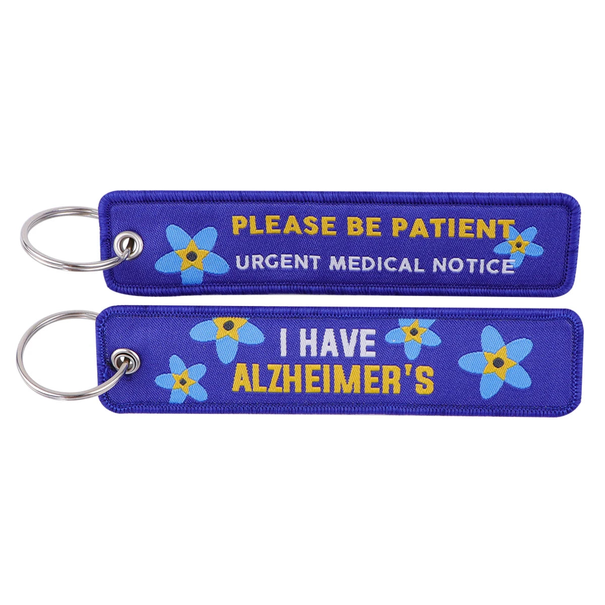 I Have Alzheimer's Please Be Patient Embroidered Keyring Keychain