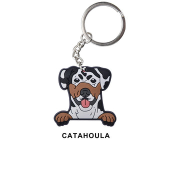 Dog 'Catahoula' Keyring Rubber Keychain