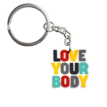 'LOVE YOUR BODY' Keyring PVC Keychain