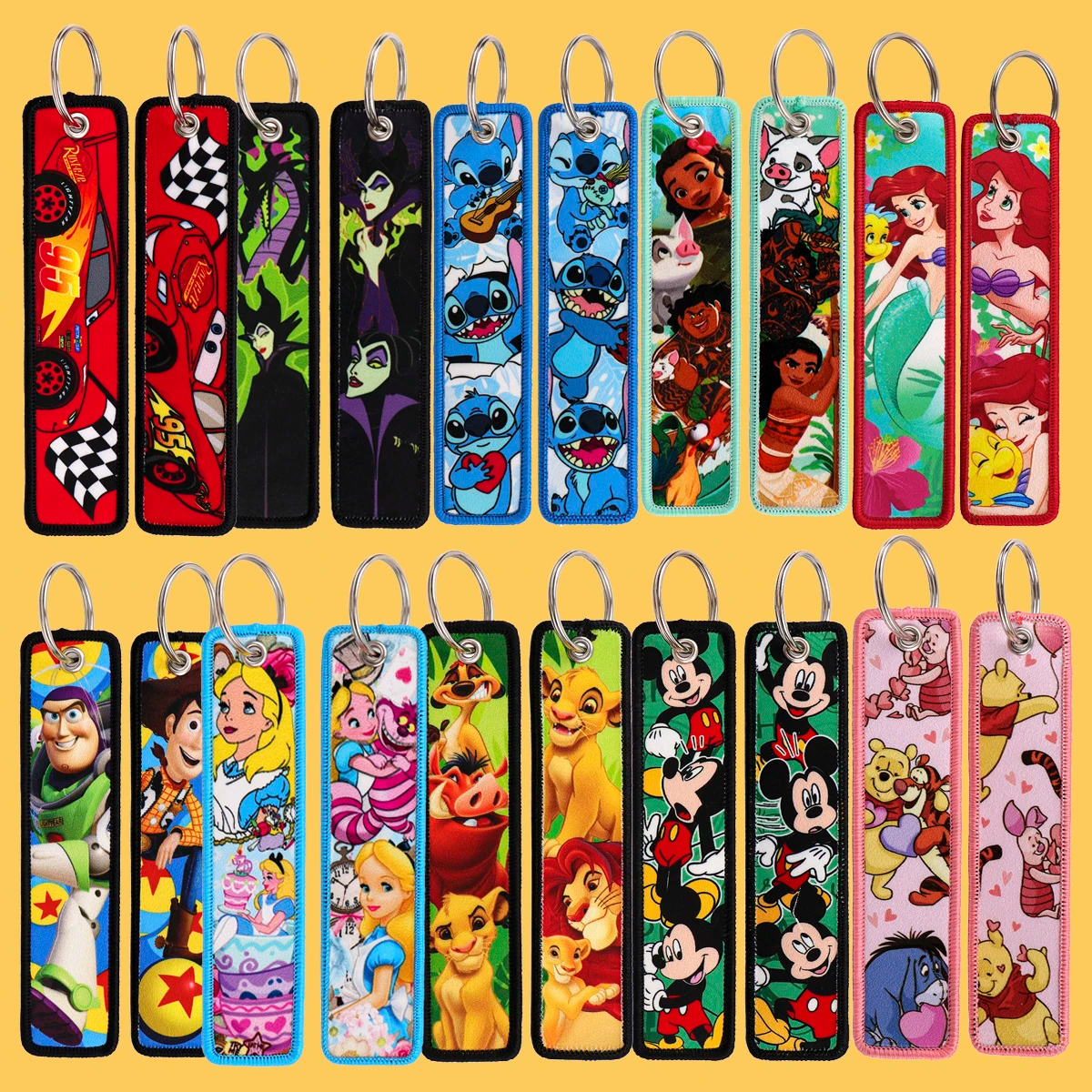 The Little Mermaid Ariel and Flounder Embroidered Keyring Keychain