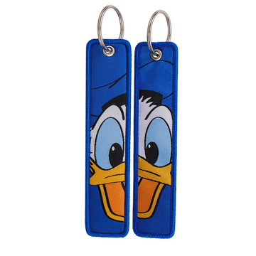 Donald Duck Half Face Embroidered Keyring Keychain