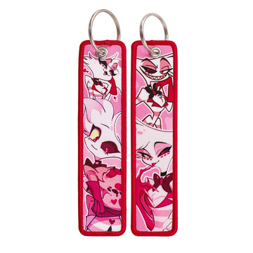 Hazbin Hotel ’Angel Dust' Embroidered Keyring Keychain