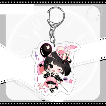 Link Click 'Qiao Ling Pink Chibi' Resin Keyring Keychain